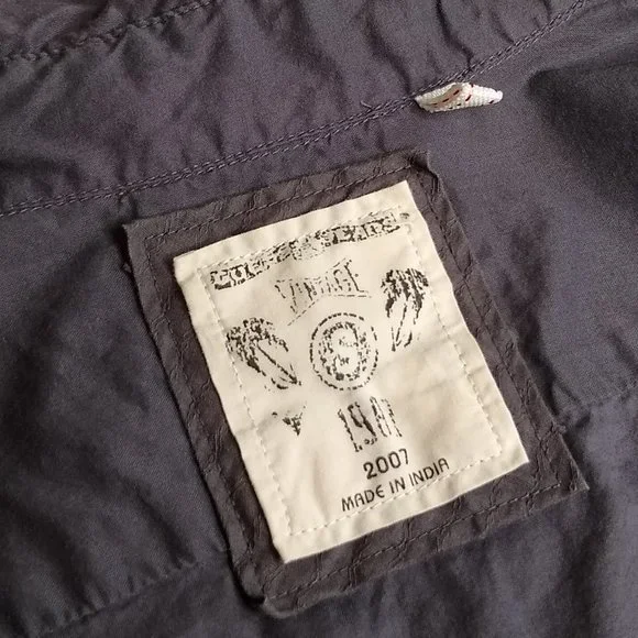 GUESS JEANS Button Down Ruffle Tuxedo Shirt Grey - Picture 6 of 12